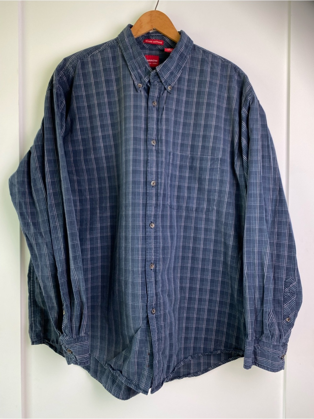 ARROW Classic Blue Plaid Button-Down Men's Shirt XL